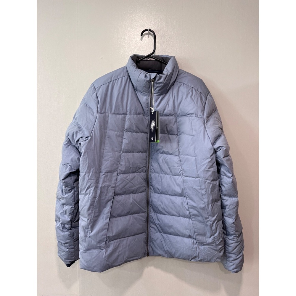 Alpine Design Mens Medium Smokey Blue Puffer Jacket With Allied Feather & Down